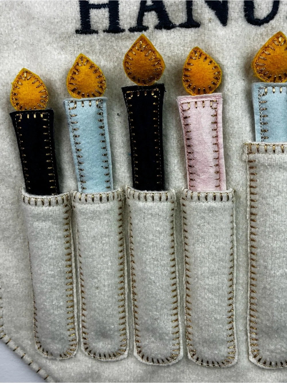 Hanukkah Felt 8 Days Wall Hanging Removeable Candles!